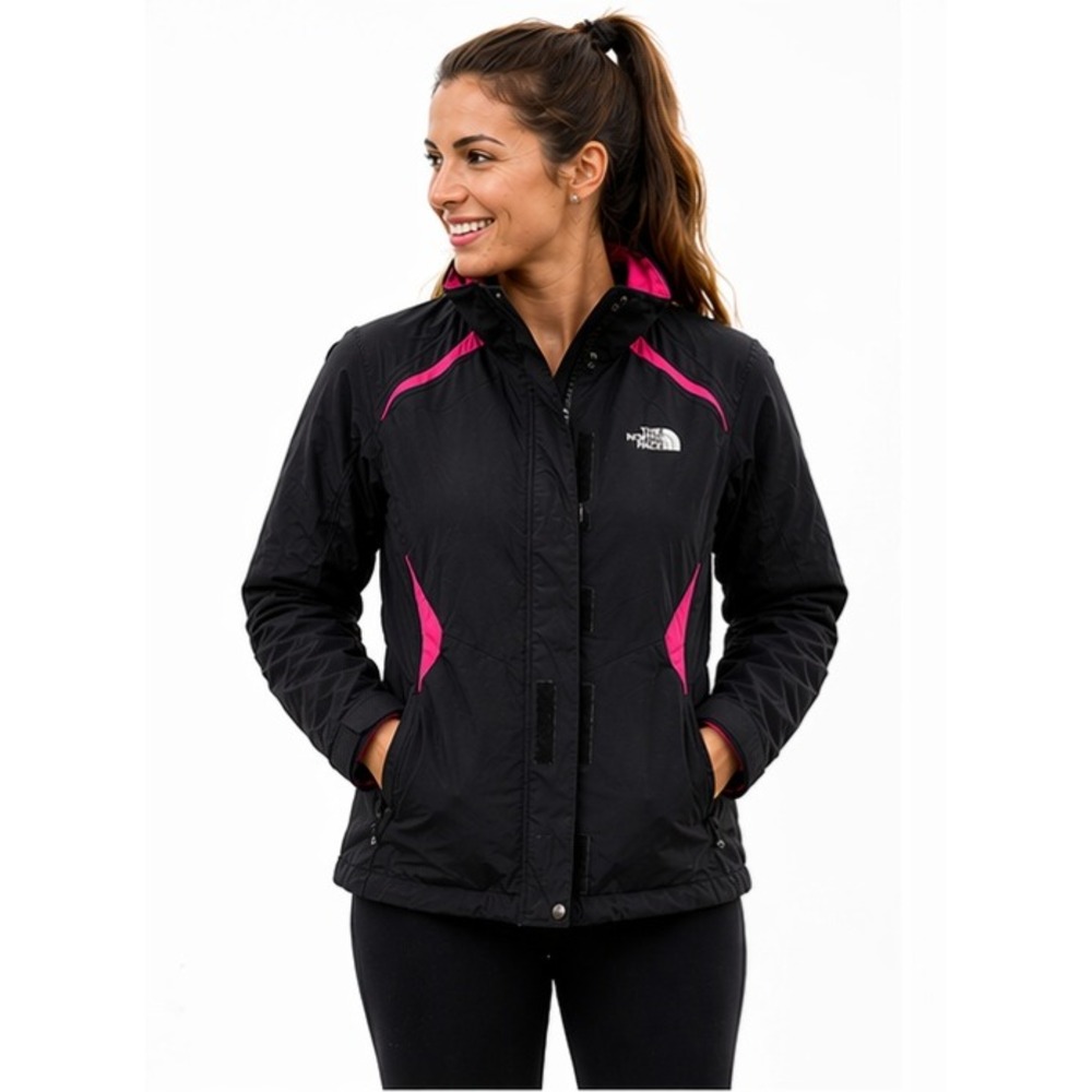 THE NORTH FACE Black Pink Windbreaker Jacket Womens M Lightweight Outdoor